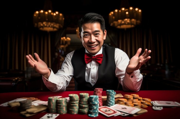 Multiple live baccarat tables on receh88 slot showing different bet limits and dealer names